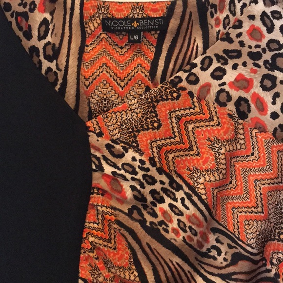 BENISTI Animal Print Asymmetric Dress (L) - Picture 2 of 4